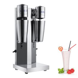 Commercial Double Head Milkshake Machine Electric Blender Milk Foam Shaker Stainless Steel Bubble Milkshake Maker 220V/110V