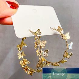 Butterfly Big Hoop Earring Crystal Circle Earrings for Women Girls Rhinestone Round Earring Jewelry Valentine's Day Gift Factory price expert design Quality Latest