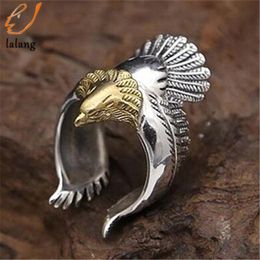 Cluster Rings Unique Creative Ring Copper Flying Eagle Vintage Mens Fashion High Quality Animal Jewellery