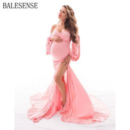 Sexy Off Shoulder Maternity Dresses for Po Shoot Long Maxi Gown Split Pregnancy Pography Dress Pregnant Women Baby Shower 210922