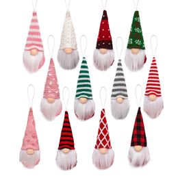 3 PCS/Lot Christmas Tree Hanging Gnomes Ornaments Handmade Plush Santa Elf Doll Pendant Home Party Decorations XBJK2111