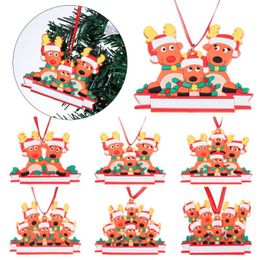 Christmas Decorations 2021 Resin/PVC Wishes Party Decoration Gift Elk Personalised DIY Xmas Tree Ornament Blessing