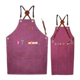 Utility Work Apron Canvas Workshop Tool with Adjustable Straps for B Drop 210629