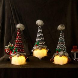Party Supplies Xmas Luminous knitted doll ornaments faceless elderly ornaments window decoration CCF12283