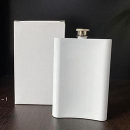 8oz Blank Sublimation Flask Hip Flask Stainless Steel Water Bottle Double Wall Diy Lover Outdoor Tumblers Drinkware sea ship RRA9364