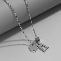 Pendant Necklaces Trend Fashion Titanium Steel Geometric Necklace Men Women Simple Long Hip Hop Couple Jewelry Gifts Accessories