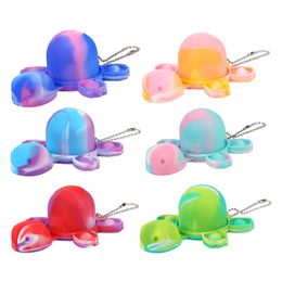 New color silicone turtle decompression toy mobile phone stand children's educational doll stall pendant