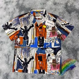 Men's Casual Shirts 2022ss WACKO MARIA Shirt Men Women 1:1 High-Quality Graffiti Hawaii Oversized Beach Style Top Tees