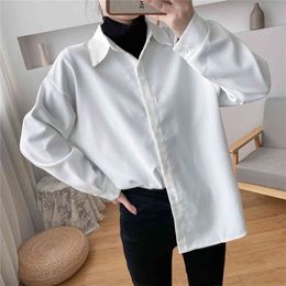 Casual Autumn winter Fashion Style retro corduroy thickened Loose Medium Length Long Sleeve Shirt Women Tops 089i 210420