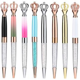Golden Crowns Ballpoint Pens Metal Ballpen For Office School Writing Supplies Stationery Pink Crown Ball Pen ZC566