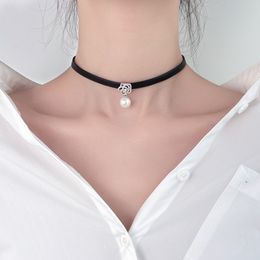 Choker Collar Female Imitation Pearl Neckband Clavicle Chain Short Neck Accessories Necklace Pendant Single Fashion