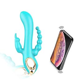 NXYVibrator Vibrator Dildo Rabbit USB Magnetic Rechargeable Waterproof Anal 3 In 1Clit Sex Toys for Women 1123