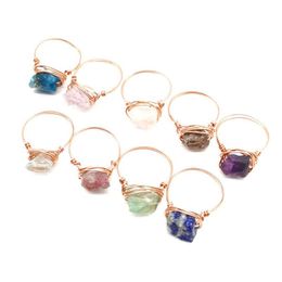 Irregular Natural Energy Crystal Stone Gold Plated Handmade Ring For Women Girl Fashion Party Club Decor Jewellery