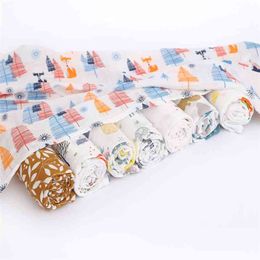 120X110cm s born Swaddle Wrap Blankets Cotton Infant Muslin Diaper Cloth Blanket 210825