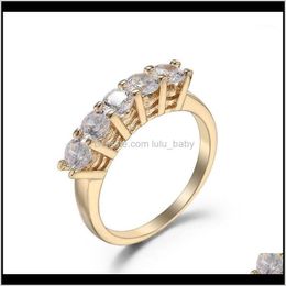 Cluster Jewelrymxgxfam Small Cz Rings For Women Lovely Jewellery 18 K Yellow Gold-Color + Cubic Zircon1 Drop Delivery 2021 Jqtt3