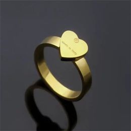 Simple Heart Love Ring Gold Silver Rose Colours Luxury Designer Couple Rings Fashion Women Jewellery Lover Gifts