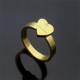 Simple Heart Love Ring Gold Silver Rose Colours Luxury Designer Couple Rings Fashion Women Jewellery Lover Gifts