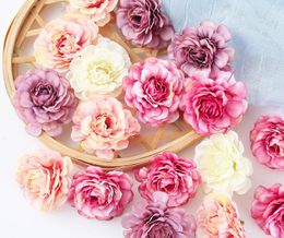 Artificial Flowers 5CM Silk Rose Head For Wedding Party Home Garden Decorations DIY Craft Wreath Christmas Flower GC520