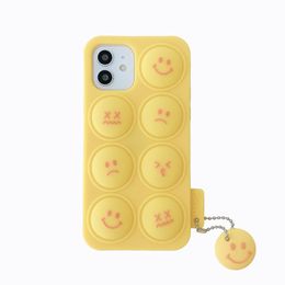 cute push bubble iPhone 12 ProMAX phone cases decompression toy silicone case for iphone12 11promax XR 7/8plus