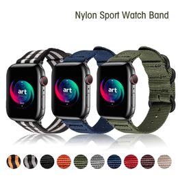 Fashion Sport Nylon Straps band for Apple Watch 8 Ultra 49mm 7 41MM 45MM 42mm 40mm 38 mm 44mm Fabric Bands Military Army Green Watchband Fit iwatch Series 6 SE 5 4 3