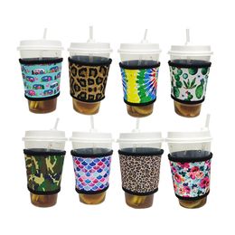 Neoprene Coffee Cup Insulator Cuff Wrap Sleeves Reusable Hot Drink Cup Sleeve Can Holder for Bar Tea Shop Home