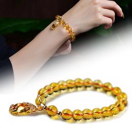 Link, Chain Fashion Citrine Pixiu Bracelet Personalised Beaded Bangle Elegant Charming Jewellery Gift For Women