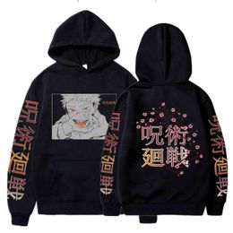 Anime Jujutsu Kaisen Printed Hoodies Harajuku Streetwear Winter Unisex Sweatshirts Y211122