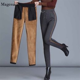 Autumn Winter Velvet Thicken Pants Women High Waist Casual Warm Woman Plus Size Slim Sweatpants Baggy Pantalon 11527 210512