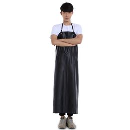 Aprons Waterproof Leather Apron Oil-proof Canteen Kitchen Waist Acid And Alkali Industrial Long Thick