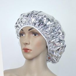 Aluminium Foil Shower cap Waterproof Ultra-thin Bath Hoods Nourishing Dry Baking Oil Hair Cap#338