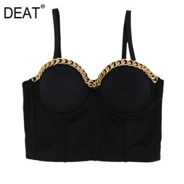 summer women clothes straps bra metal chain spliced fashion sexy female tank WP91101L 210421