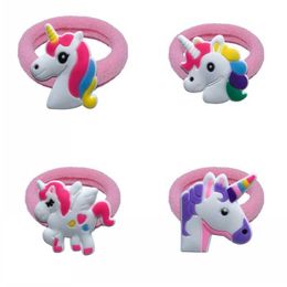 1pcs Unicorn Elastic Rubber Headbands Kids Accessories Girl Hair Band Cartoon Party Supply