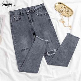 Autumn Elastic Jeans for Women Casual High Waist Denim Ladies Pencil Pants Skinny Trousers Pantalon Femme 10633 210508