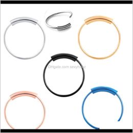 & Studs Body Jewellery Drop Delivery 2021 Septum Ring,316L Steel Seamless Continuous Nose Hoop Rings Lip Ear Piercing 6 Colours 22 Gauge 0Dot6Mm
