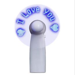 Mini USB Handheld Fan Flexible LED flashing fan with LED light Desktop Cooling Design Portable USB Rechargeable Battery