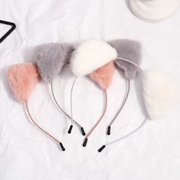 Sweet Cat Ears Head Bands Fashion HairBezel Balls Plush Hair sticks Headband Women Girls Hairhoop Birthday Party Accessories