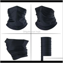 Cycling Caps Masks 6Pcs Black Breathable Neck Gaiter Tubular Scarves Snood Headband Headwear Shield Head Half Face Cover Scarf Bandana 23Wmy