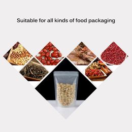 Storage Bags 100Pcs Clear Plastic Food Bag Zipper Transparent Nuts Fruit Snack Beans Retail Packaging Poly