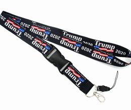 2022 NEW Trump Lanyards Keychain Party Favor USA Flag ID Badge Holder Key Ring Straps for Cell Phone