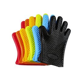 2021 Silicone Organiser Insulated Heat Gloves Microwave Oven Gloves Hot Plate Clip Anti-scald Thicken Mitt Kitchen Tools