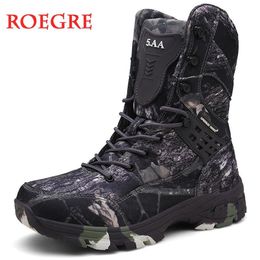 Waterproof Men Tactical Military Boots Desert Boots Hiking Camouflage High-top Desert Men's Boots Fashion Work Men's shoes 210820