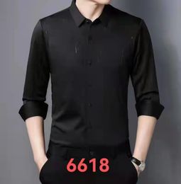 Brand New Black/Burgundy/Blue Men Shirt soft and silky with bright diamonds Long Sleeve Groom Shirt Men Small pointed collar fold Formal Occasions Dress Shirts 03