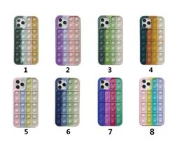 Rainbow Push Bubble Antistress fidget Phone Cases Unique 3D Decompression Case Soft Silicone Cover For Iphone14 13 11 12pro MAX 11 XR XSmax