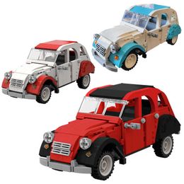 MOC Citroen 2CV Dolly Simulation Car Collection Model 760pcs Building Blocks Diy Bricks Educational Xtmas Gift For Children Kid Q0624