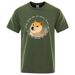 Men's T-Shirts Cartoon Yellow Tsundere Puppy Print Man Tee Shirts O-neck S-XXXL Clothing Short Sleeve Casual Tshirt Male Oversize Loose T Sh