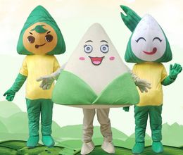 Mascot Costumes Traditional Chinese food Zongzi Mascot Costume food Cosplay Party Outfits Advertising Carnival Halloween Easter Adult Suits