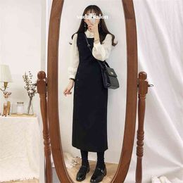 S-XL Spring femme Boho OL Casual Sleeveless black Women Sundresses Female Dress o neck braces Robe Vestido 210417