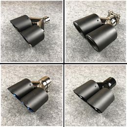 1 PCS Akrapovic Matte Dual Exhaust Tip Sticker Carbon Fiber Universal Exhausts Pipe Car Muffler Tips Nozzles Tail