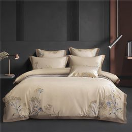 Bedding Sets Luxury 60S Egyptian Cotton Embroidered Set For King Size Bed Sheet Pillowcase Duvet Cover 4pcs Home And El