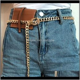 Belts & Aessories Drop Delivery 2021 Fashion Elegant Ladies Waist Metal Chain Wild Thin Waistband Women Dress Decoration Bohemian Slim Belt 1